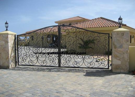 Garden Gate and Matching Driveway Gate installed in the Island of Aruba
