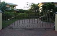 Wrought Iron Custom Entry Driveway Design Gates | Aluminum Design Iron Driveway Gate Design