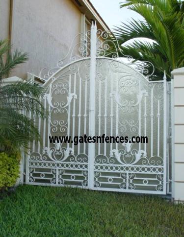 Modern or Traditional single garden gate or double with or without privacy panel in Aluminum or Steel