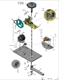 Door King Main Body Exploded Parts view of Body, Motor, Motor Pulley,Worm Gear Drive  and Shaft Assembly