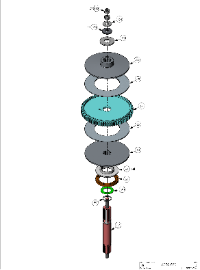 Door King 6050 80 teeth Worm Gear and shaft exploded view Assembly
