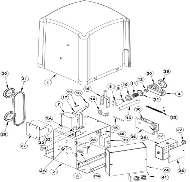 OSCO Linear SLR Repair Parts Motor Pulley Belt Transformer Capacitor Idler Limit Switches 3 station switch Cover Panel Control Panel