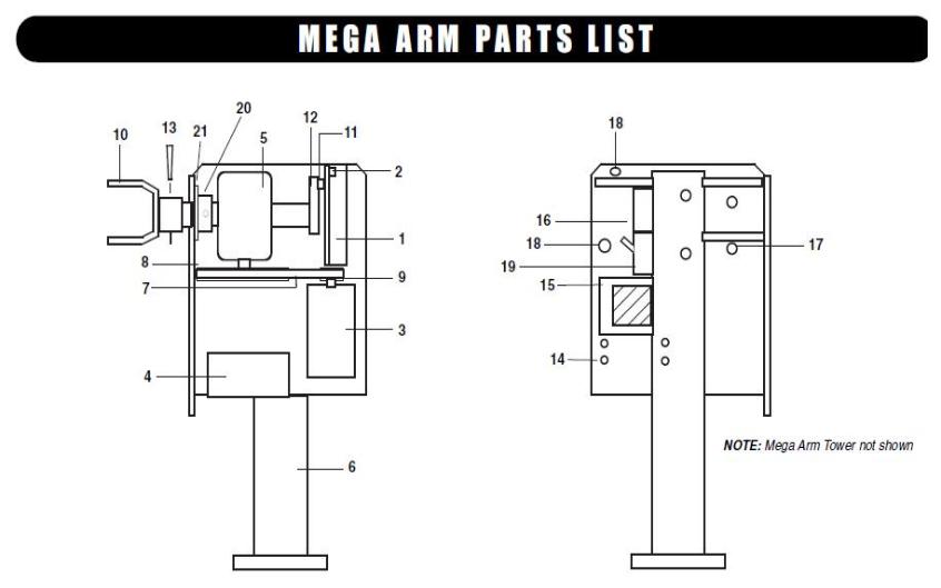 Liftmaster Parts Barrier Mega Arm Mega Tower Part Liftmaster Parts